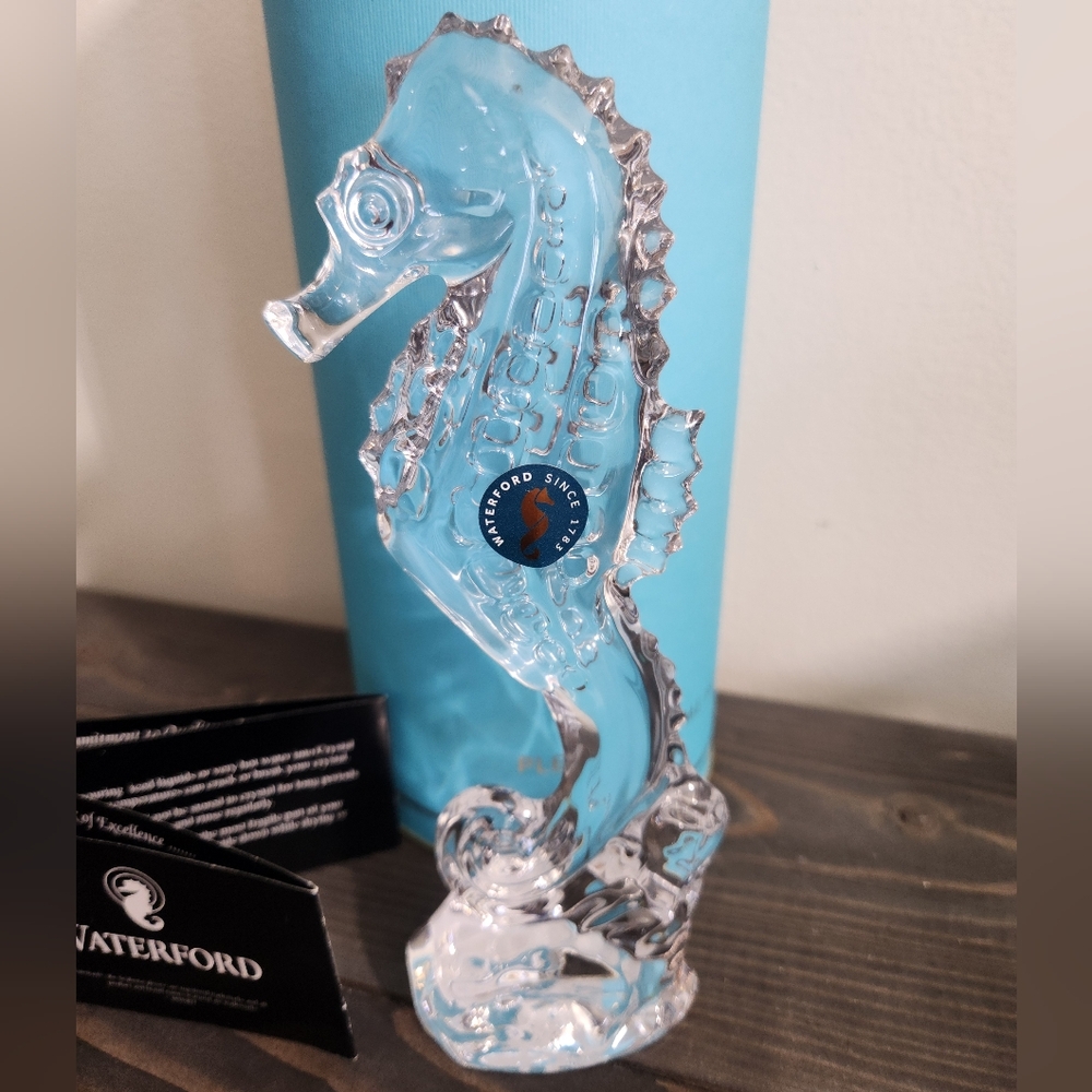 Waterford Crystal Seahorse with Blue Accent - Picture 3 of 7